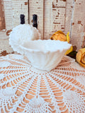RARE VINTAGE CABBAGE LEAF MILK GLASS CUSTARD CUPS SET OF 2 - 2 AVAILABLE