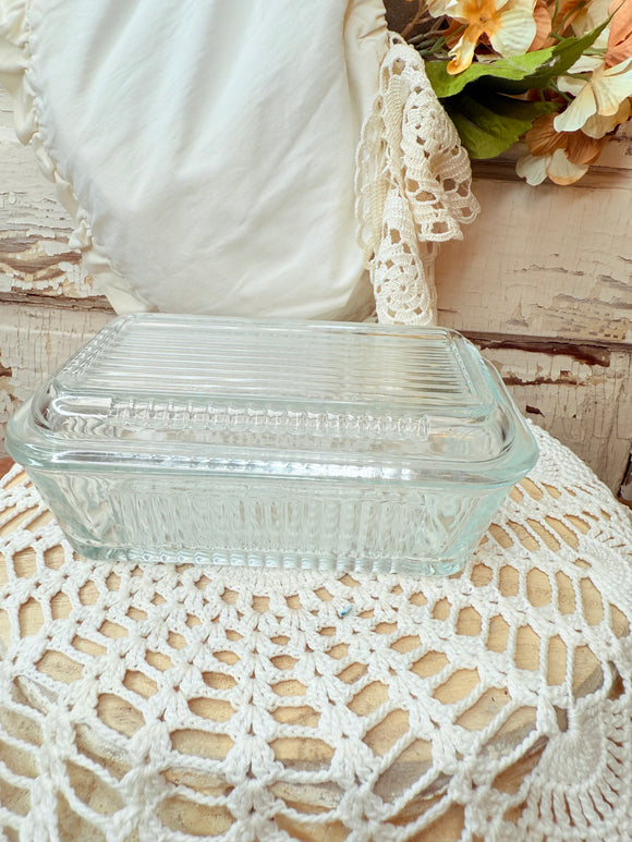VINTAGE RIBBED FRIDGIE REFRIGERATOR DISH