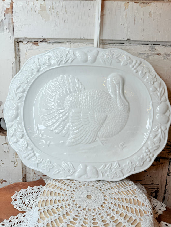 Gorgeous XL Vintage turkey platter, beautiful crazing