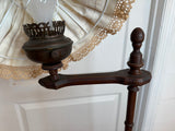RARE ANTIQUE TURNED WOOD BRIDGE FLOOR LAMP FARMHOUSE STANDING LAMP