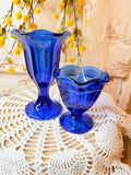 VINTAGE COBALT BLUE SUNDAE CUP - SHORT