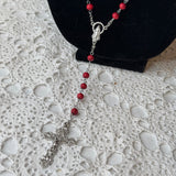 VINTAGE CROSS NECKLACE - RED