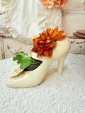 VINTAGE FLORAL SHOE PLANTER