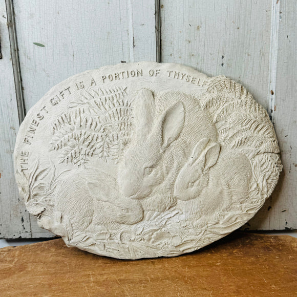 BUNNY DECORATIVE VINTAGE STONE PLAQUE