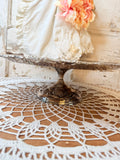 VINTAGE SILVER ORNATE CAKE PLATE ON PEDESTAL