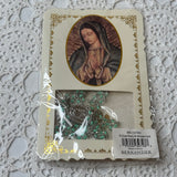 VINTAGE PRAYER TO OUR LADY OF GUADALUPE BEADS GLOWING - 2 AVAILABLE