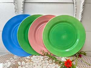 SET OF 4 HAZEL ATLAS VIBRANT EXTRA RARE DINNER PLATES