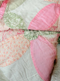 VINTAGE PINK QUILTED BLANKET AND 2 SHAMS 82”X80”