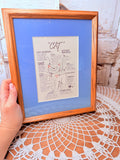 VINTAGE WOODEN FRAMED CAT ART