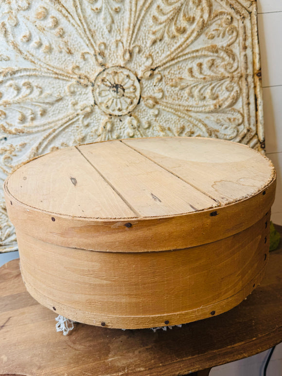 LARGE WOOD VINTAGE CHEESE BOX