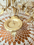 ORNATE CANDLE HOLDER HANGING GOLDEN DECOR VINTAGE