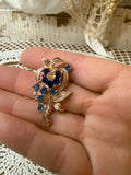 VINTAGE BLUE FLOWER BROOCH