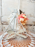 VINTAGE FORK AND SPOON DAMASK COOKBOOK HOLDER