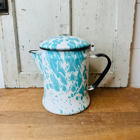 DRIP GLAZE VINTAGE ENAMEL UNIQUE TEAPOT PITCHER
