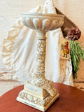 VINTAGE ORNATE BIRD PEDESTAL SHABBY CHIC CANDLE HOLDER DECOR