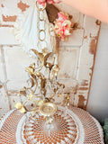 ORNATE CANDLE HOLDER HANGING GOLDEN DECOR VINTAGE