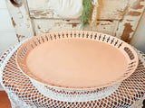 VINTAGE PINK SHABBY CHIC COFFEE TABLE TRAY