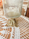 VINTAGE ORNATE HURRICANE CANDLE HOLDER ON PEDESTAL