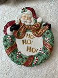 VINTAGE CERAMIC FITZ AND FLOYD SANTA COOKIE PLATE