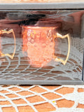 VINTAGE HAMMERED COPPER MOSCOW MULE GLASS SET of 4