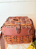 VINTAGE RARE FISHERMANS WICKER BASKET