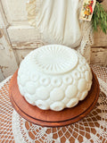 VINTAGE MILK GLASS DETAILED SERVING BOWL MOON AND STARS