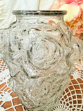 VINTAGE GOOFUS GLASS CABBAGE ROSE LARGE VASE