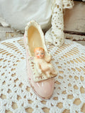 AMAZING CHERUB ANGEL ON SHOE DECOR VINTAGE