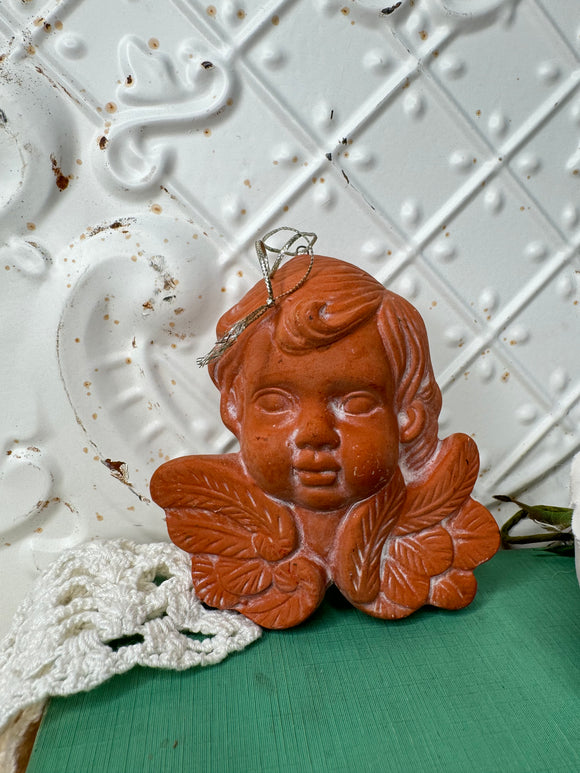 TERRA COTTA ANGEL CHERUB ORNAMENT DECOR