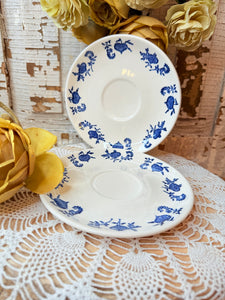 BLUE ONION IRONSTONE - SET OF 2 SAUCERS