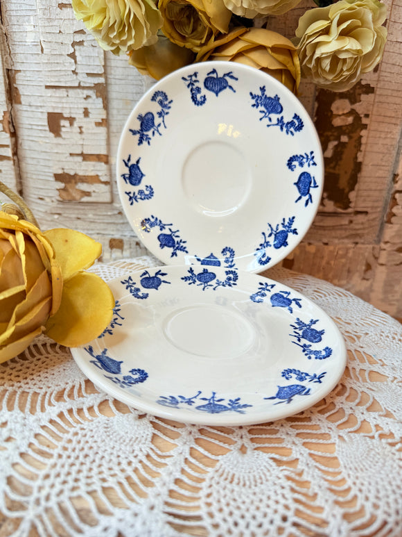 BLUE ONION IRONSTONE - SET OF 2 SAUCERS