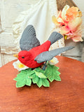 VINTAGE LENOX BIRD STATUETTE - SCARLET TANAGER