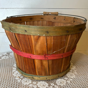 LARGE VINTAGE WOOD BUSHEL BASKET