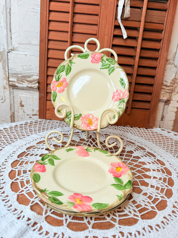FRANCISCAN DESERT ROSE 1940S USA HAND PAINTED - SET OF 4 BREAD / DESSERT PLATES - 2 AVAILABLE