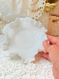 VINTAGE MILK GLASS HOBNAIL DISH