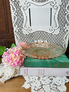 PINK GLASS DETAILED VINTAGE PLATE