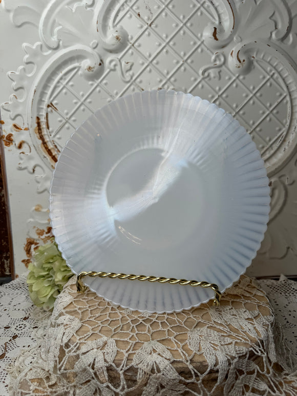 MACBETH MILK GLASS PLATE VINTAGE