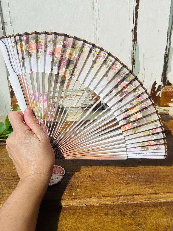VINTAGE FLORAL ANTIQUE FAN #2