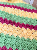 VINTAGE TONAL STRIPE HAND MADE AFGHAN