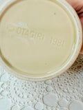 VINTAGE POTTERY 1981 HANDMADE SNOWMAN MUG