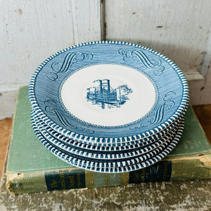 SET OF 6 CURRIER AND IVES BREAS BUTTER PLATES
