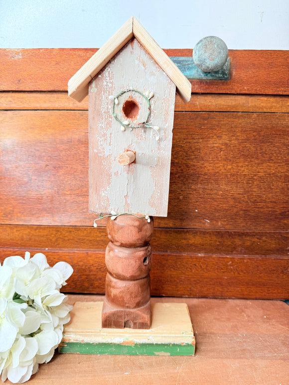 VINTAGE VICTORIAN BIRDHOUSE DECOR ON SPINDLE #1