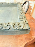 DAMASK XL ORNATE CARVED WOOD TRAY