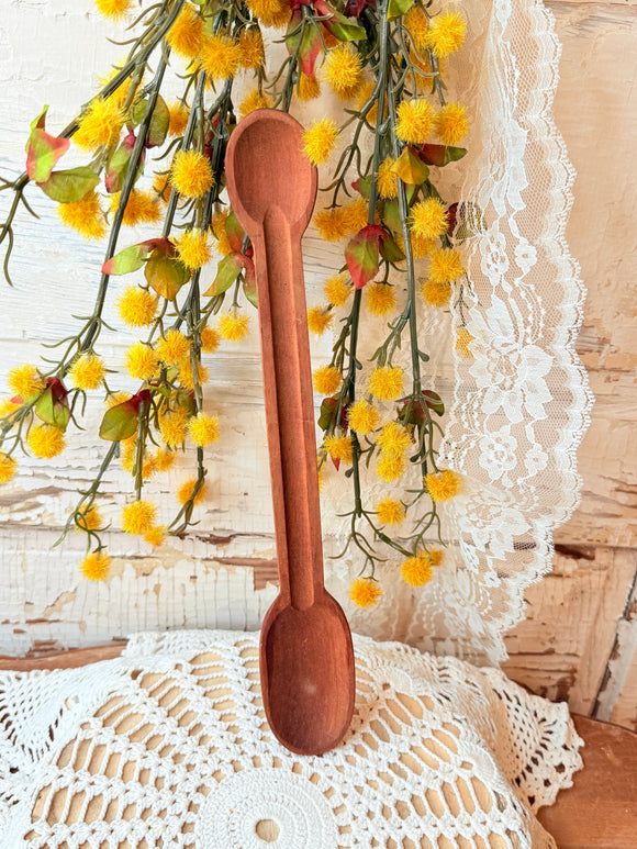 VINTAGE WOODEN DOUBLE SIDED SPOON
