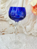 VINTAGE COBALT BLUE DETAILED GOBLET