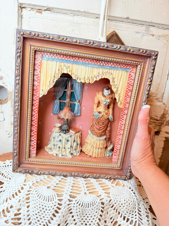 Antique setting shadowbox ￼