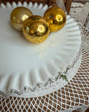 VINTAGE EXTRA LARGE SILVER CREST MILK GLASS CAKE STAND