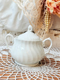 VINTAGE PORCELAIN SUGAR BOWL AND LID ORNATE MYOTT ENGLAND
