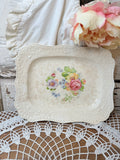 ANTIQUE SEVILLE FLORAL PORCELAIN PLATE