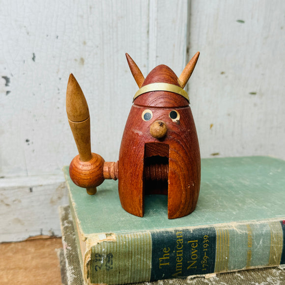 VINTAGE DANISH TEAK VIKING WARRIOR NUTCRACKER